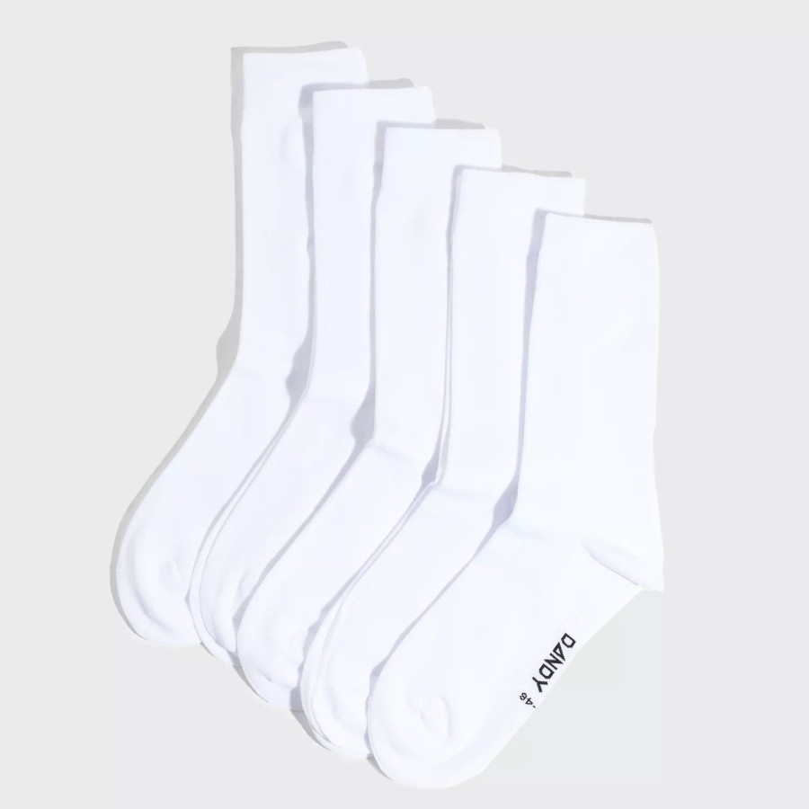 Toj Frank Dandy | Bamboo Solid Crew Sock White