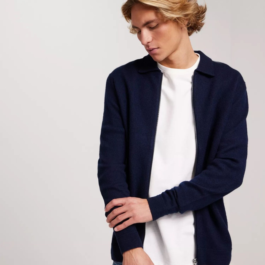 Toj Selected Homme | Slhbelo Ls Knit Zip Cardigan W Sky Captain