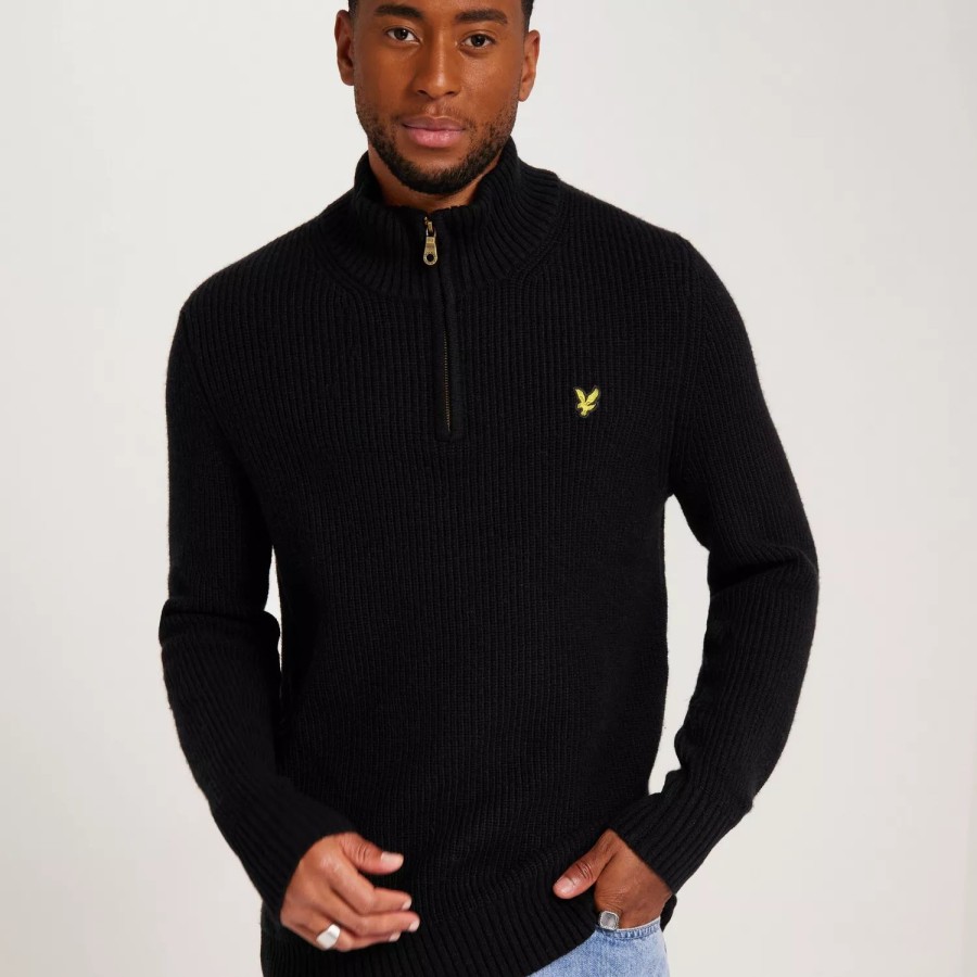 Toj Lyle & Scott | Ribbed Quarter Zip Jumper Jet Black