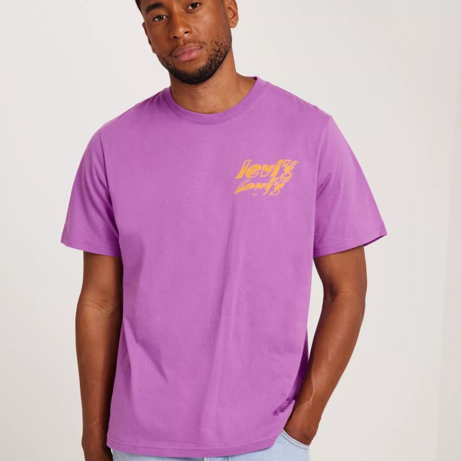 Toj Levi's | Ss Relaxed Fit Tee Poster Logo Purple