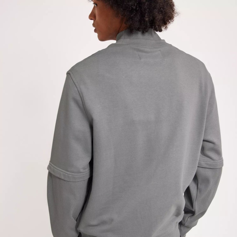 Toj Calvin Klein Jeans | Logo Tab Double Layer Crew Neck Grey