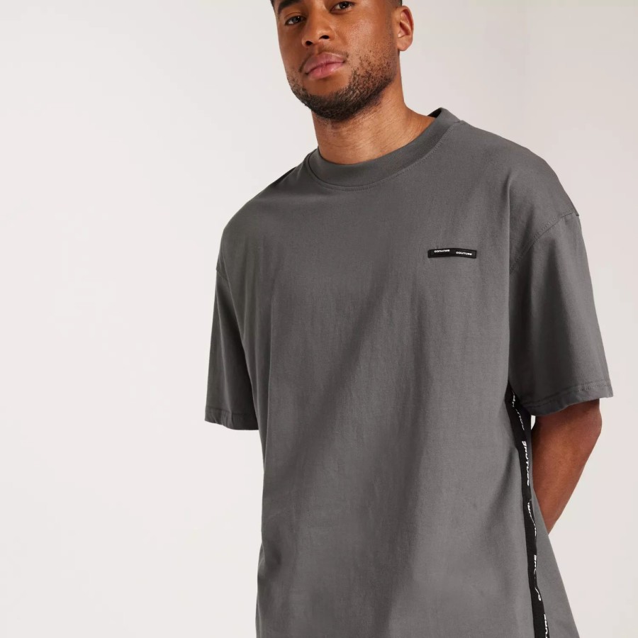 Toj The Couture Club | Jacquard Tape Relaxed Fit T-Shirt Grey