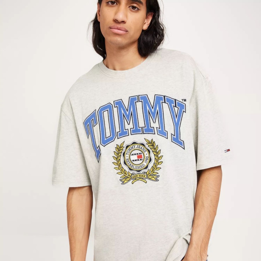 Toj Tommy Jeans | Tjm Sktr College Rwb Tee Silver Grey Heather