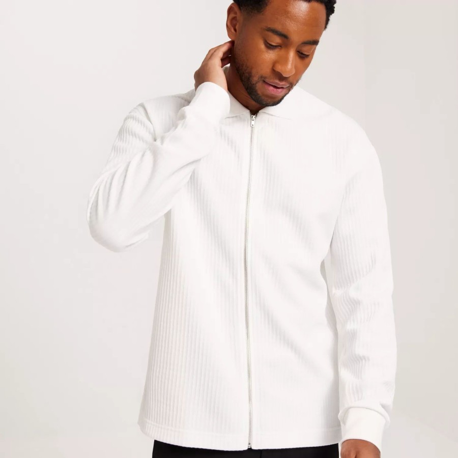 Toj Ciszere | Ottoman Stitch Full Zip White