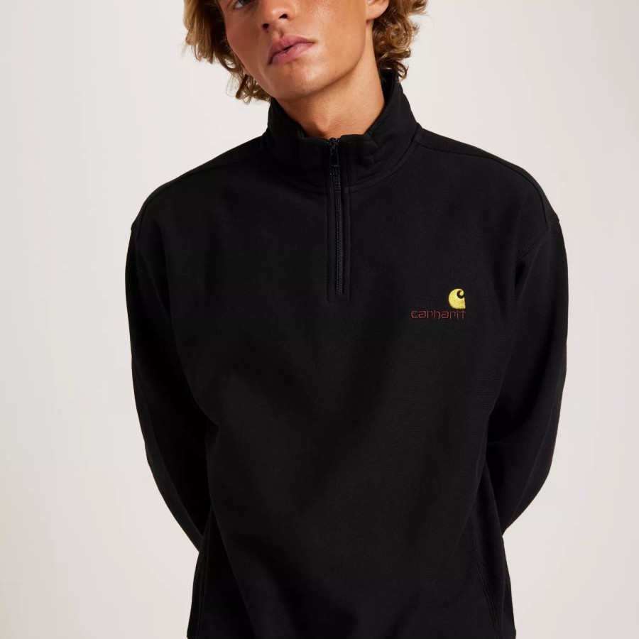 Toj Carhartt WIP | Half Zip American Script Sweat Black