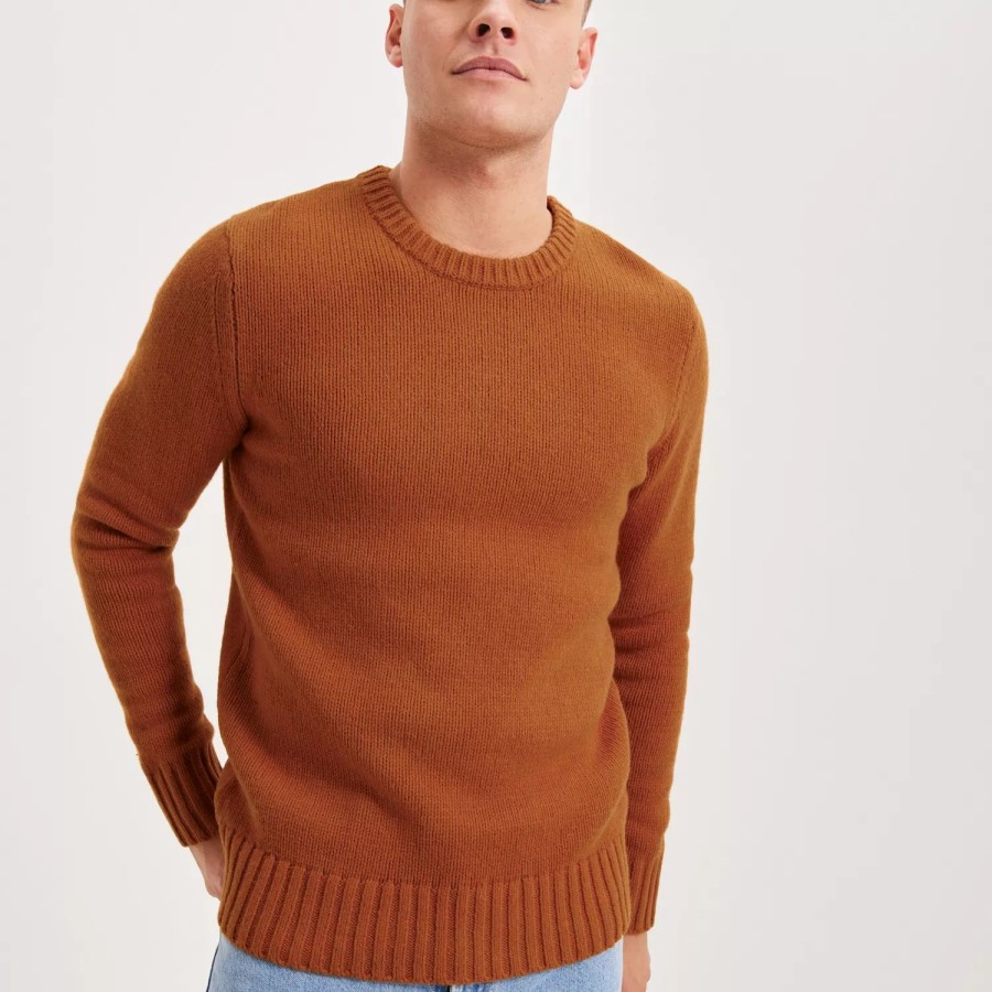 Toj Selected Homme | Slhsolo Ls Knit Crew Neck W Bombay Brown