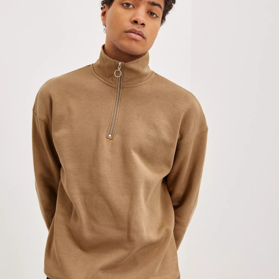 Toj Jack & Jones | Jorbrink Sweat Quarter Zip High Nec Tigers Eye Loose