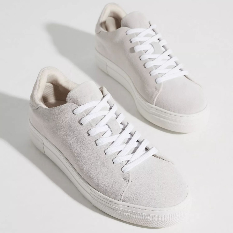 Sko Selected Homme | Slhdavid Chunky Suede Sneaker Noos White