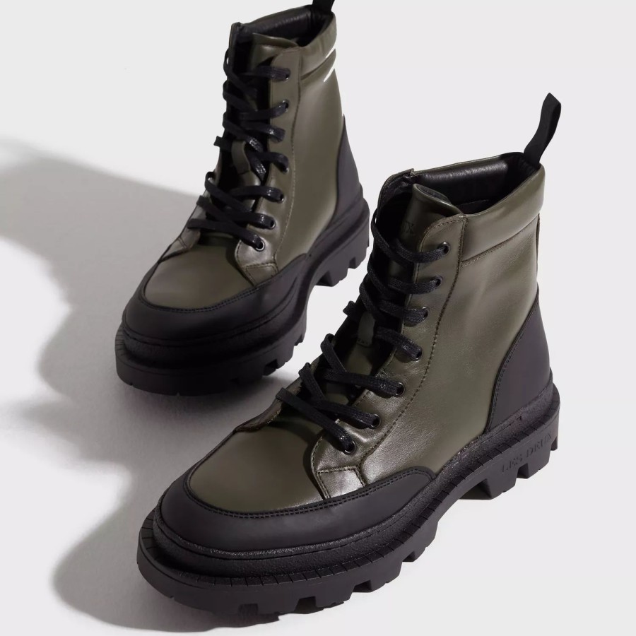 Sko Les Deux | Tanner Mid-Top Leather Sneaker Olive