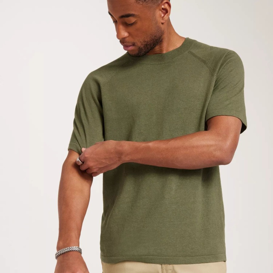 Toj Selected Homme | Slhdaniel Ss Knit Tee W Deep Lichen Green