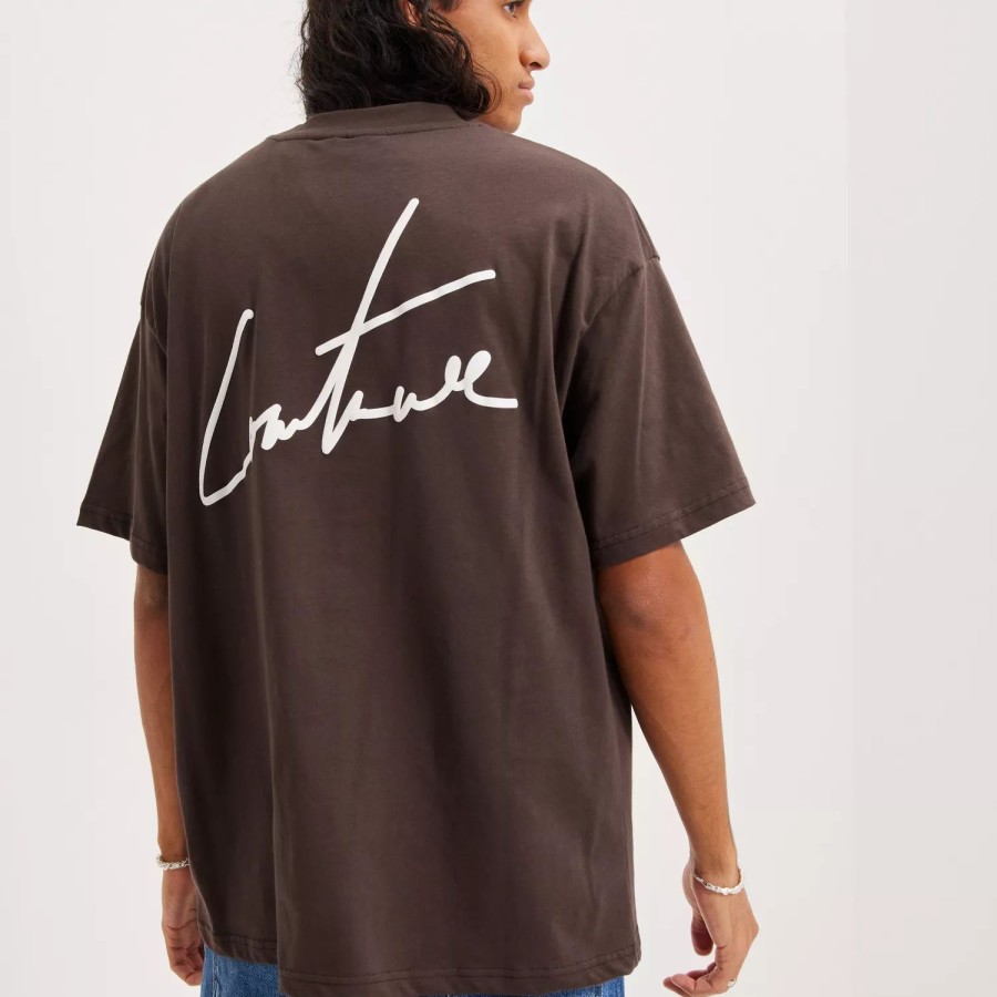 Toj The Couture Club | Puff Print Signature Relaxed Fit T-Shirt Brown