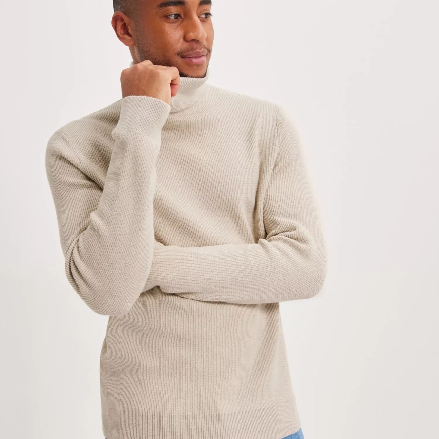 Toj Only & Sons | Onsphil Reg 12 Struc Roll Neck Knit Silver Lining