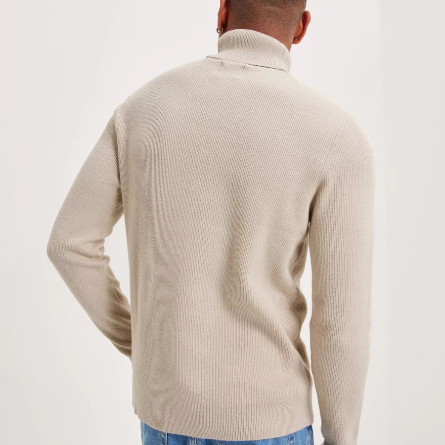 Toj Only & Sons | Onsphil Reg 12 Struc Roll Neck Knit Silver Lining