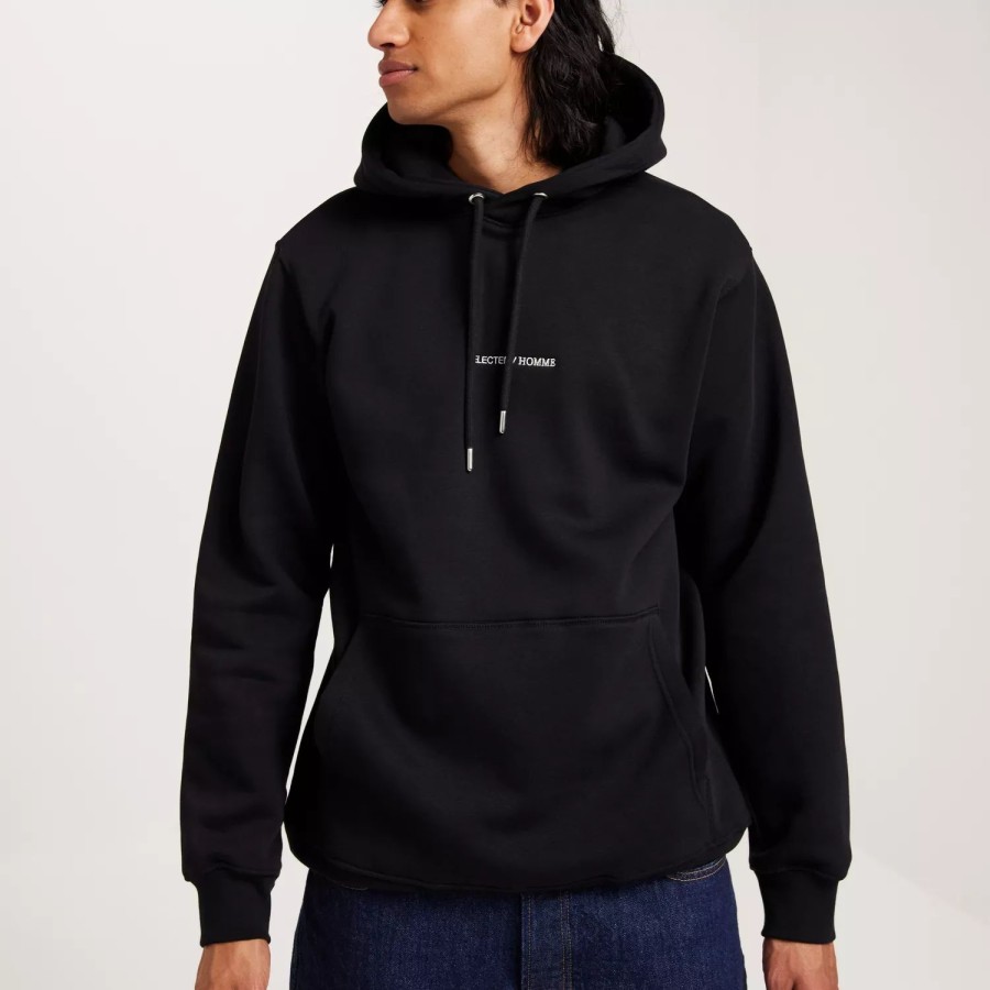 Toj Selected Homme | Slhhankie Logo Hood Sweat Noos Black