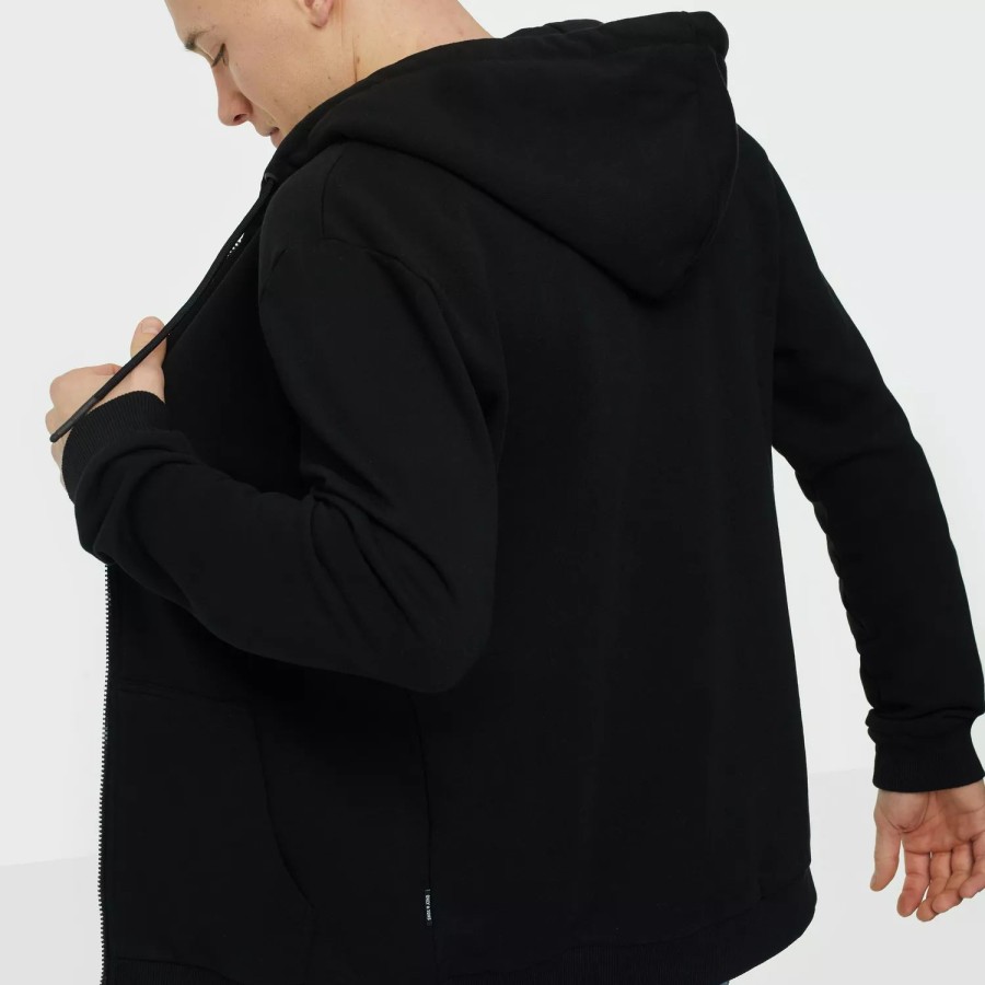 Toj Only & Sons | Onsceres Zip Thr. Hoodie Sweat Noos Black