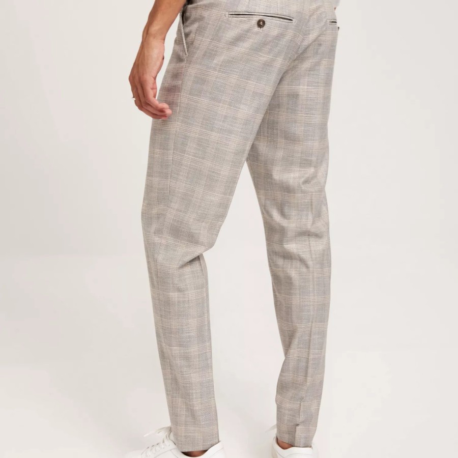 Toj Selected Homme | Slhslim-Neil Sand Check Trs B Sand Grey