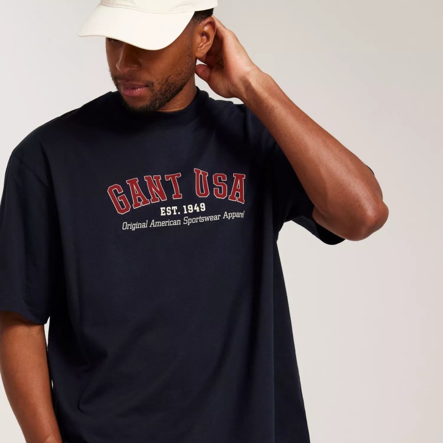 Toj Gant | Gant Usa Ss T-Shirt Evening Blue