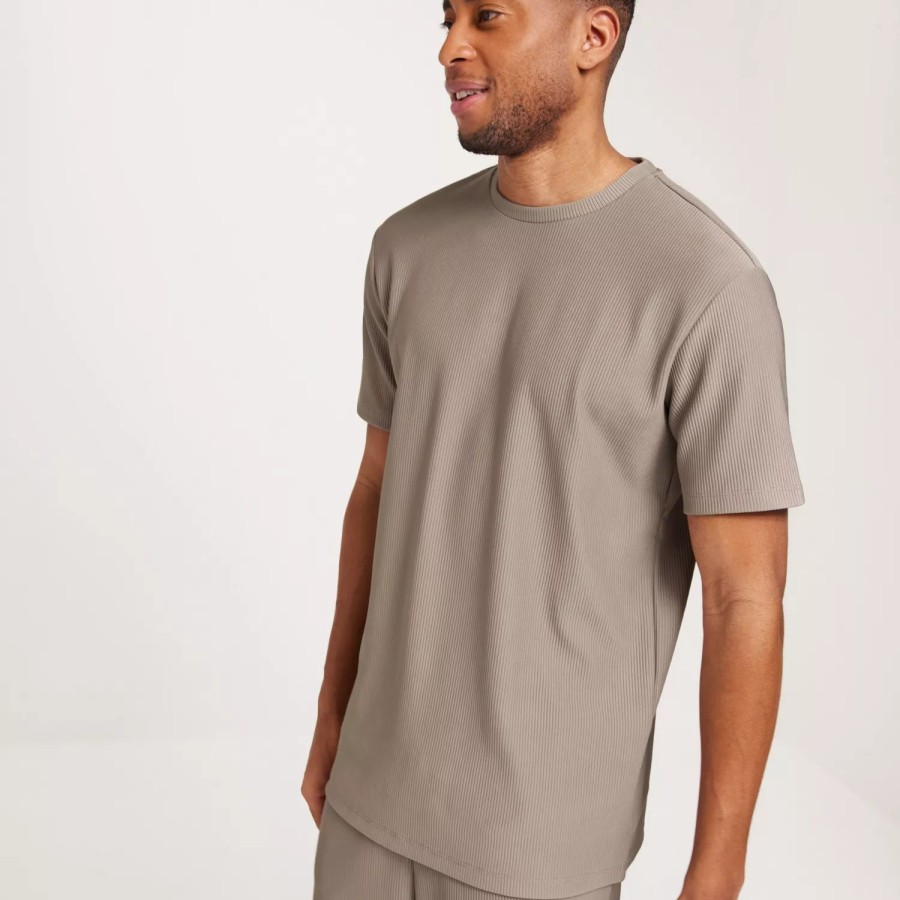 Toj Selected Homme | Slhrelax-Plisse Tee Ex Greige