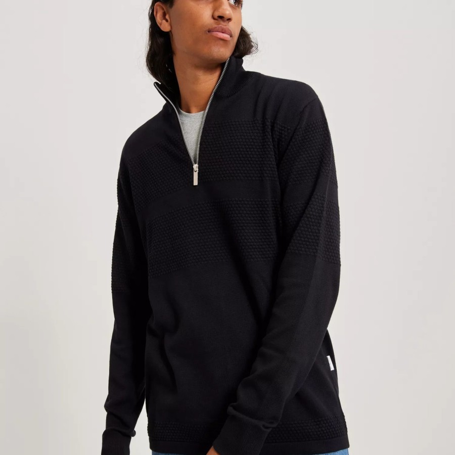 Toj Selected Homme | Slhmaine Ls Knit Half Zip W Noos Black