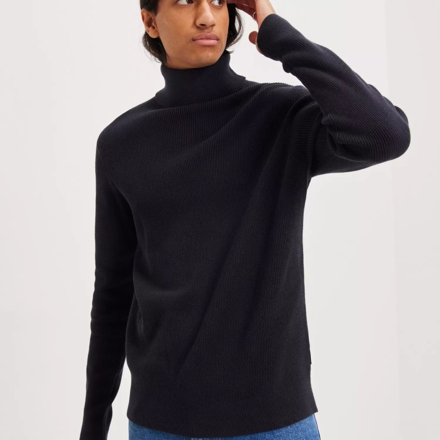 Toj Only & Sons | Onsphil Reg 12 Struc Roll Neck Knit Dark Navy