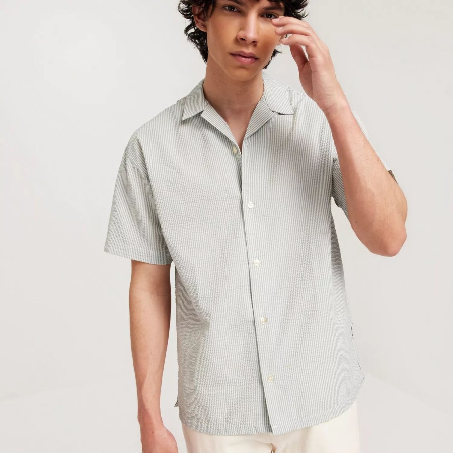 Toj Jack & Jones | Jorpalma Seersucker Shirt Ss Sn Slate Gray /