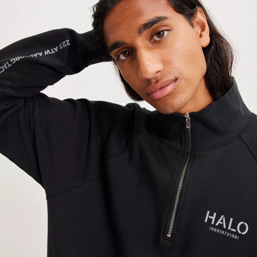 Toj Halo | Halo Cotton Halfzip Black