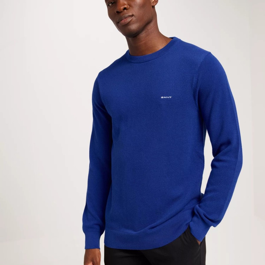 Toj Gant | Cotton Pique C-Neck Blue