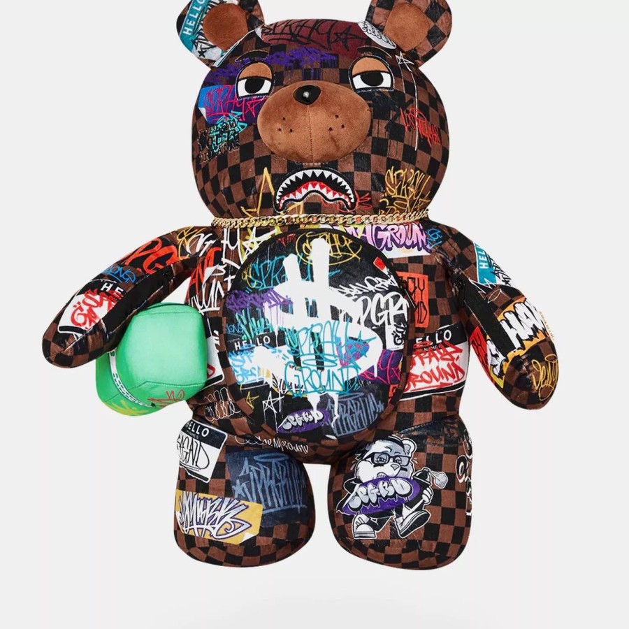 Accessories Sprayground | Tagged Up Sip Bear Backpack Tote Multicolor