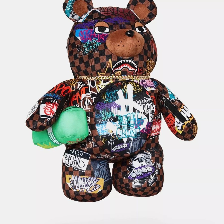 Accessories Sprayground | Tagged Up Sip Bear Backpack Tote Multicolor