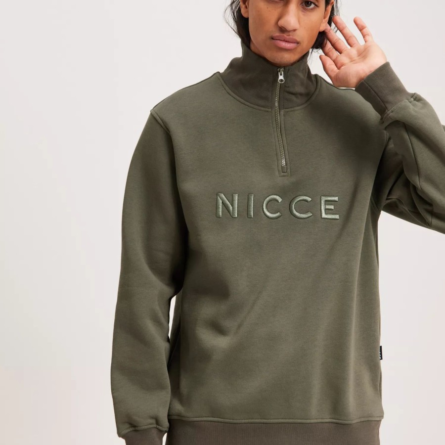 Toj NICCE | Mercury 1/4 Zip Sweat Dusty Olive