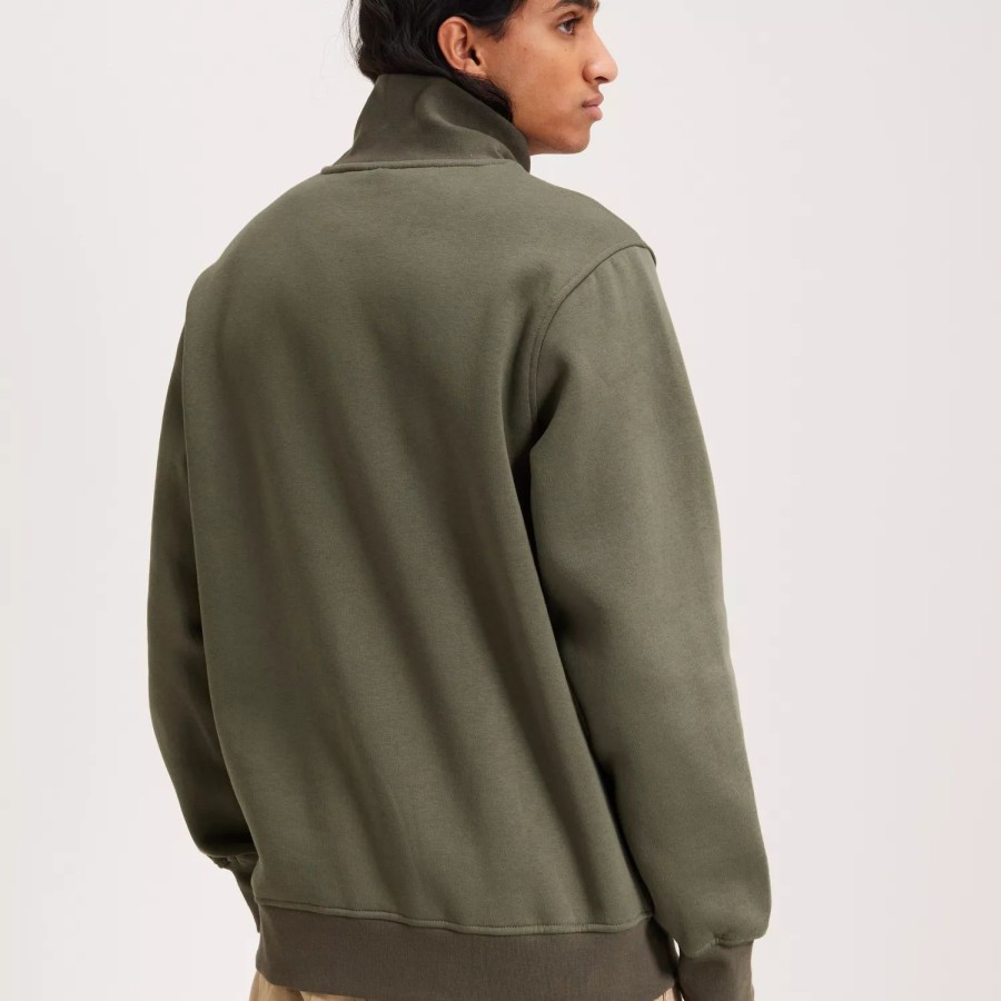 Toj NICCE | Mercury 1/4 Zip Sweat Dusty Olive