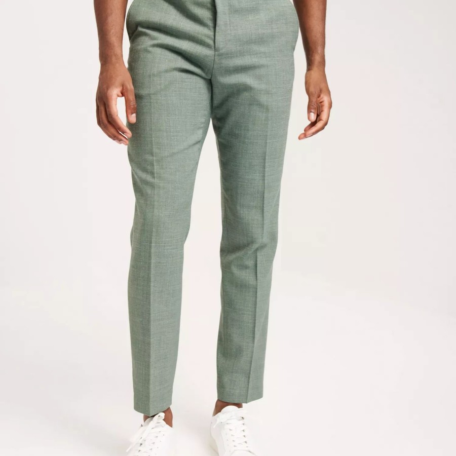 Toj Selected Homme | Slhslim-Oasis Linen Trs Noos Light Green Melange