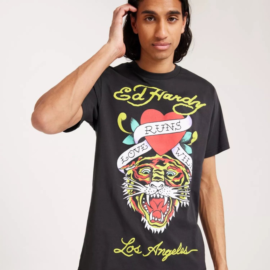 Toj Ed Hardy | Wild-Tiger T-Shirt Charcoal