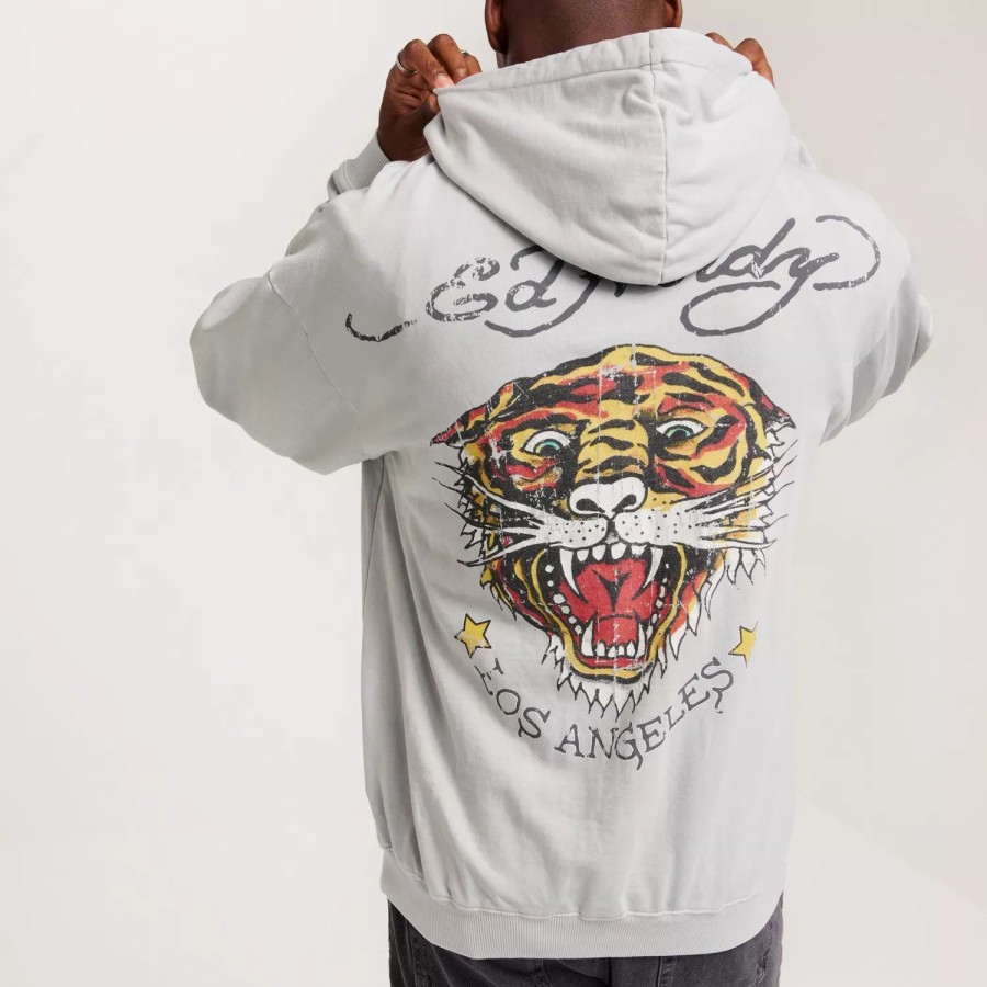 Toj Ed Hardy | Melrose-Tiger Hoody Sweat Chalk