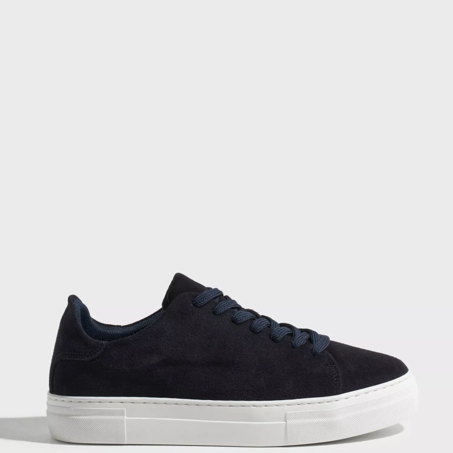 Sko Selected Homme | Slhdavid Chunky Suede Sneaker Dark Navy