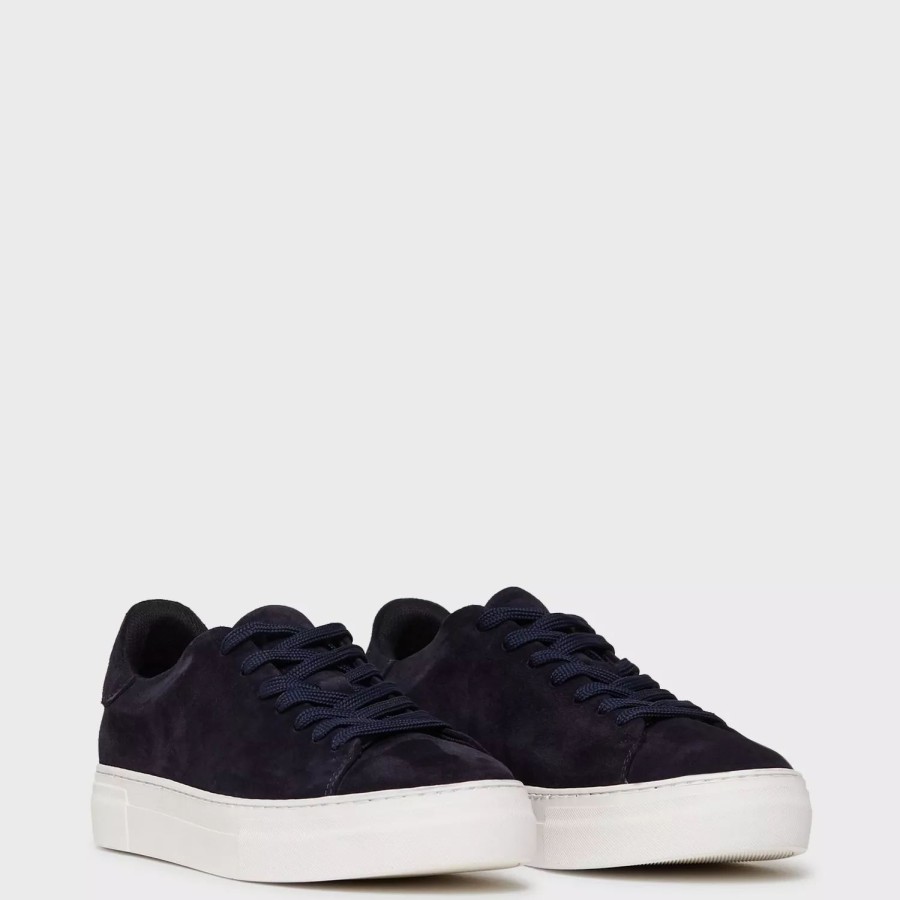 Sko Selected Homme | Slhdavid Chunky Suede Sneaker Dark Navy