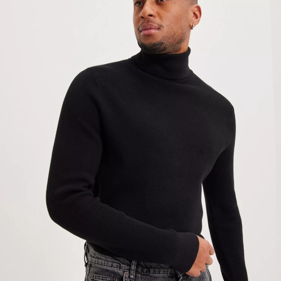 Toj Only & Sons | Onsphil Reg 12 Struc Roll Neck Knit Black