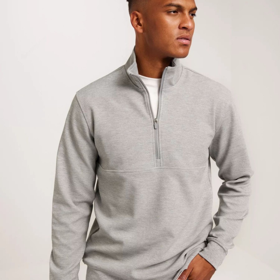 Toj Only & Sons | Onskodyl Reg 1/4 Zip Sweat Light Grey Melange