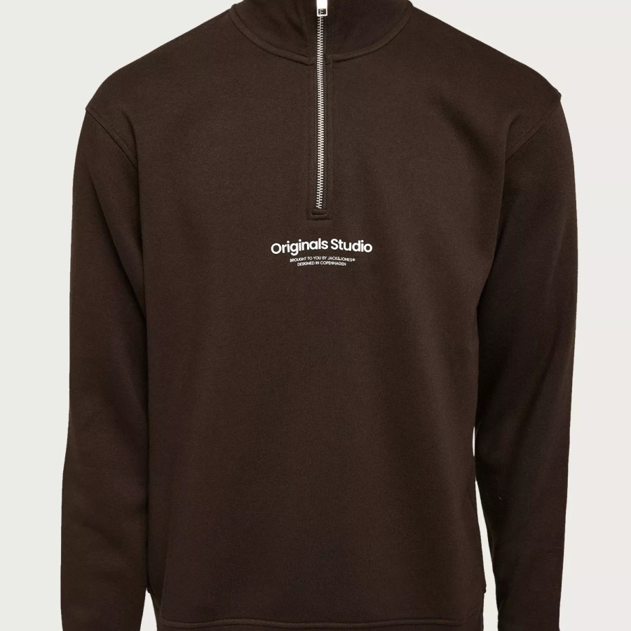 Toj Jack & Jones | Jorvesterbro Sweat Quarter Zip Hn N Chocolate Brown