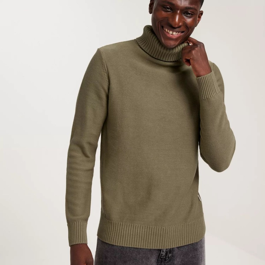 Toj Selected Homme | Slhaxel Ls Knit Roll Neck W Mermaid Melange