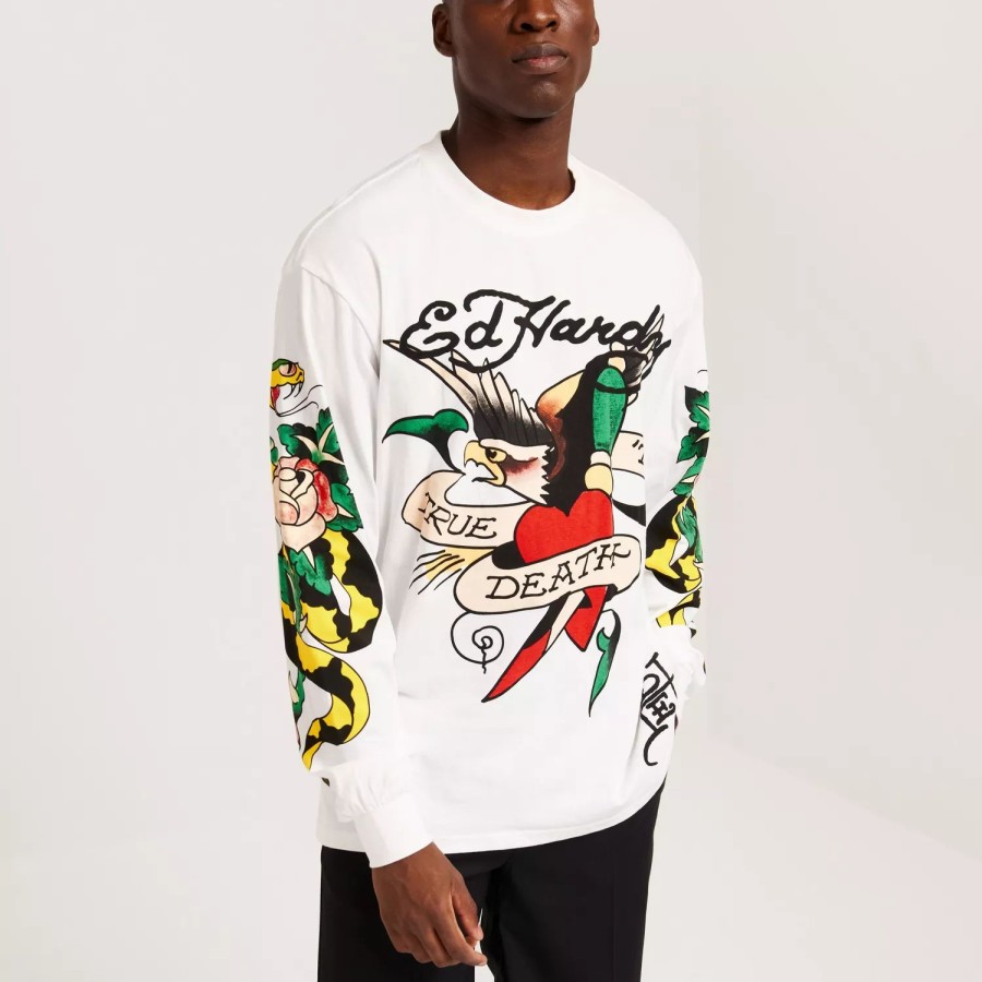 Toj Ed Hardy | True-Till-Rose-Snake Longsleeve Tee White