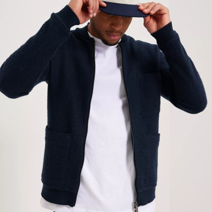 Toj Selected Homme | Slhnealy Knit Bomber Ex Dark Sapphire