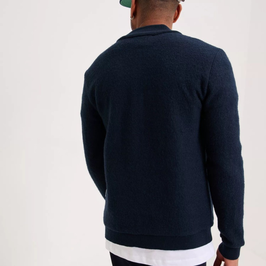 Toj Selected Homme | Slhnealy Knit Bomber Ex Dark Sapphire