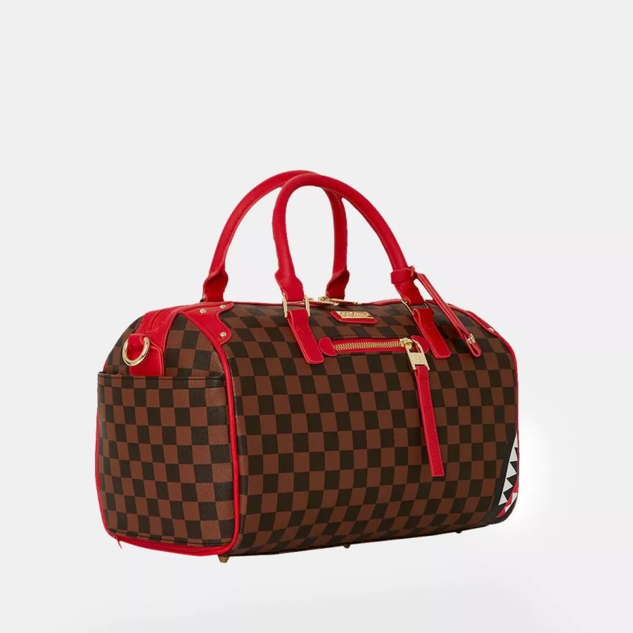 Accessories Sprayground | Red Sharks In Paris Box Mini Duffle Black/Brown