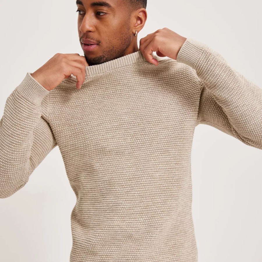 Toj Selected Homme | Slhvince Ls Knit Bubble Crew Neck N Pure Cashmere Angoratwist