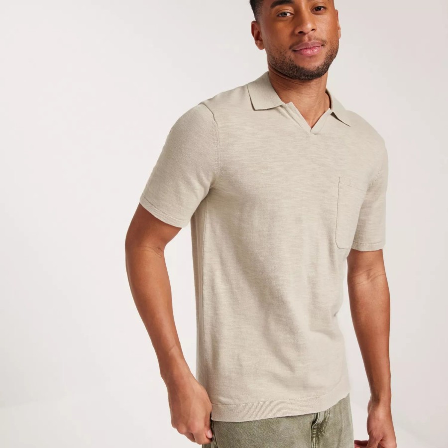 Toj Only & Sons | Onsace 12 Slub Ss Polo Knit Pumice Stone