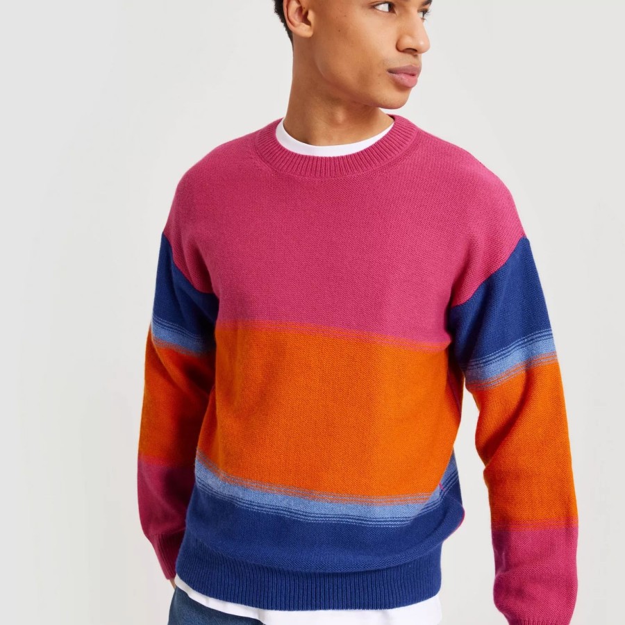 Toj Gant | Degrade Stripe C-Neck Hyper Pink