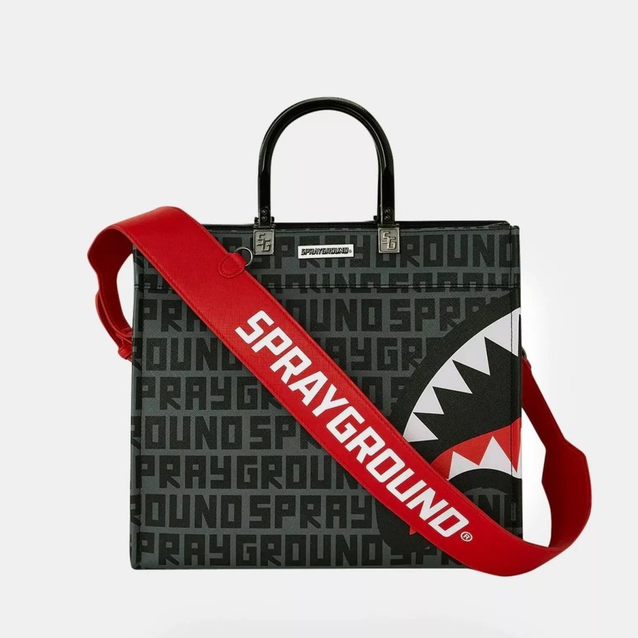 Accessories Sprayground | Split Infinity Check Tortuga Tote Black