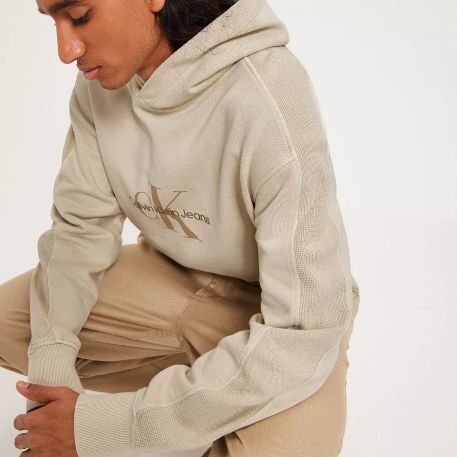 Toj Calvin Klein Jeans | Monologo Mineral Dye Hoodie Classic Beige