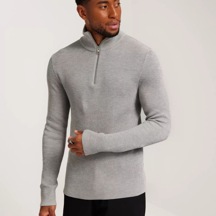 Toj Jack & Jones | Jprccperfect Knit Half Zip Sn Cool Grey Melange